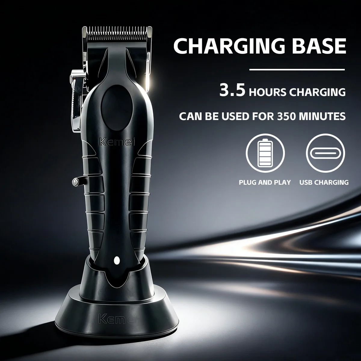 プロフェッショナル トリマ KM-2299 +KM 2296 Kemei バリカン プロ仕様ヘアーカッター 調整可能なヘアカットマシン