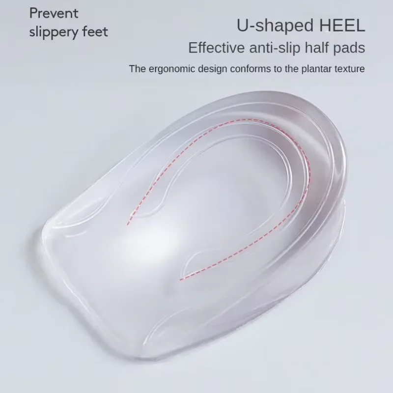 High Quality Heightened Insole Height Increase Half Shoes Pad Men Women Silicone Gel Invisible Growing Heel 1.5-3.5cm Lift Soles