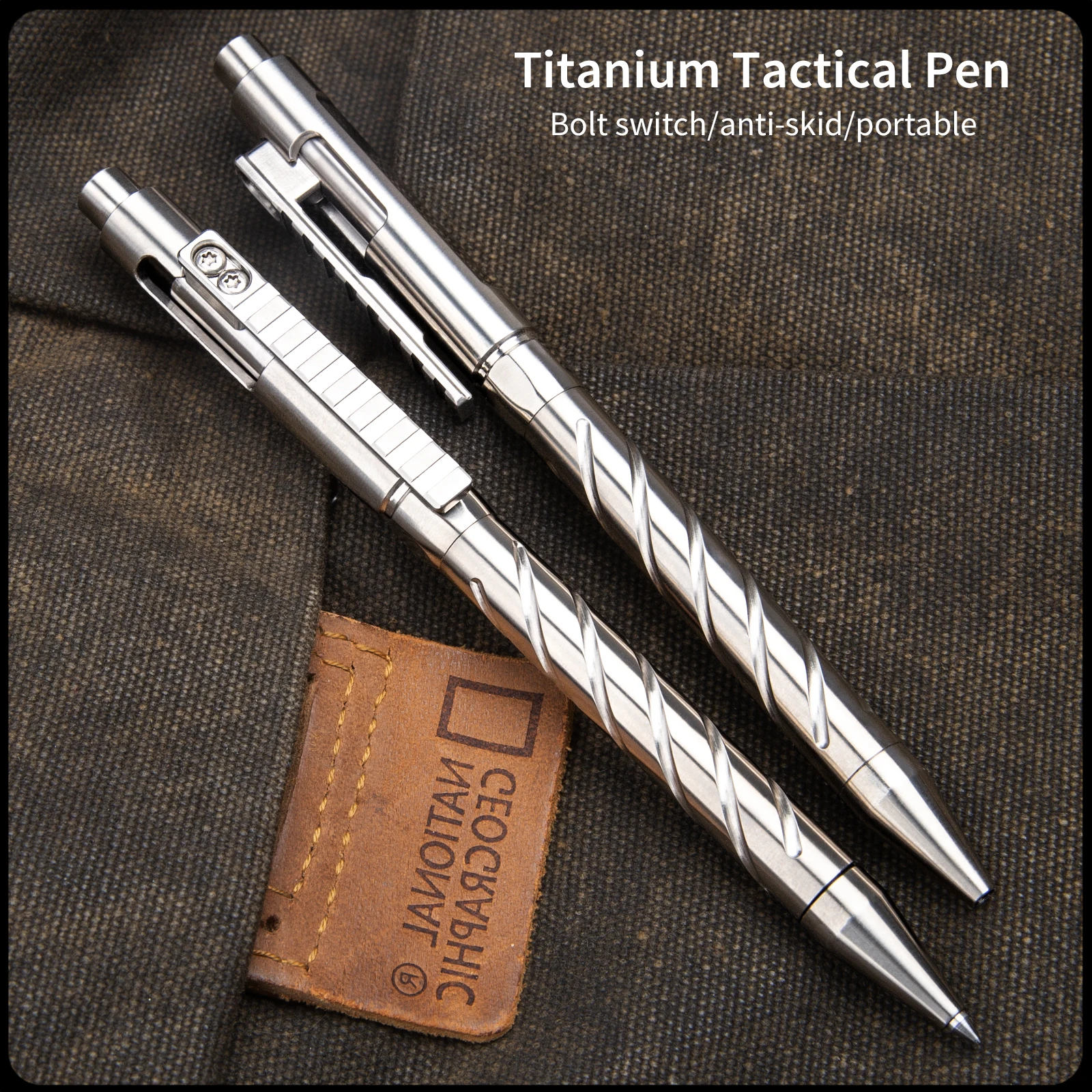 Pocket Size Keychain Pen Edc Pocket Pen Titanium Ballpoint Pen