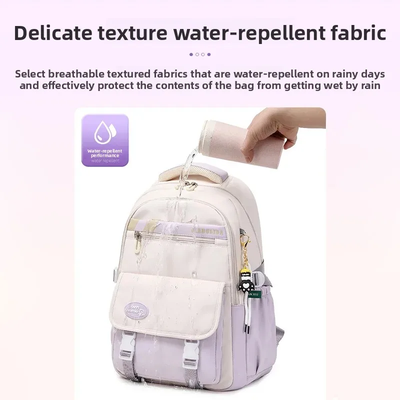 New High Capacity Backpack for Junior And High School Girls Simple Design Large Capacity Travel Shoulder Bag Girls 3