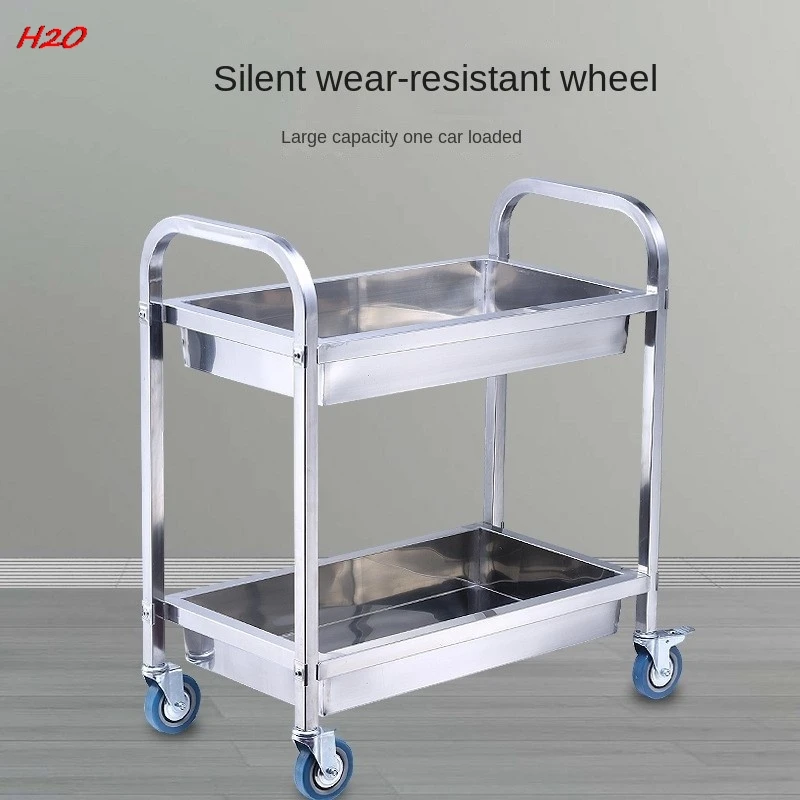 Two Layer Bowl Collecting Cart Made Of 201 Stainless Steel With National Standard Thickness Of 0.8mm With Installation Tools