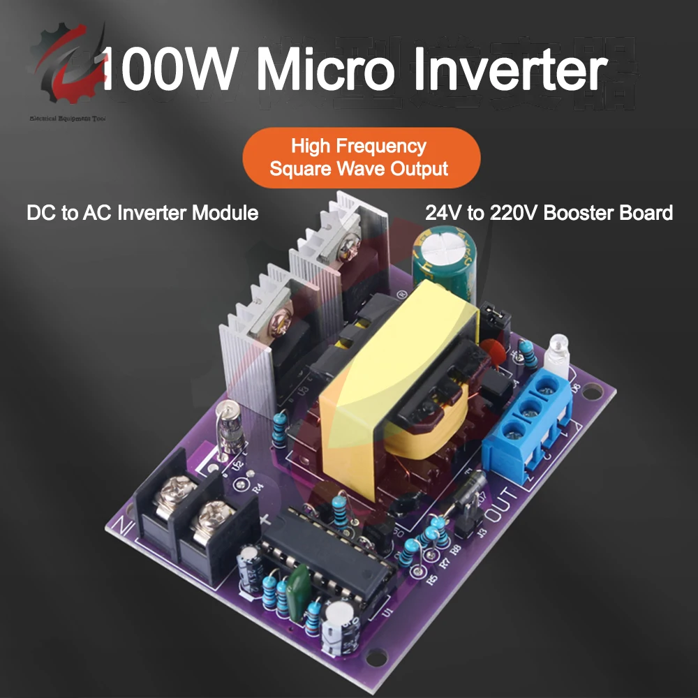 100W Dc A Ac Micro Power Inverter Step Up Converter Dc 24V A Ac 0-110-220V Boost Circuit Board Inverter Modulo Di Alimentazione