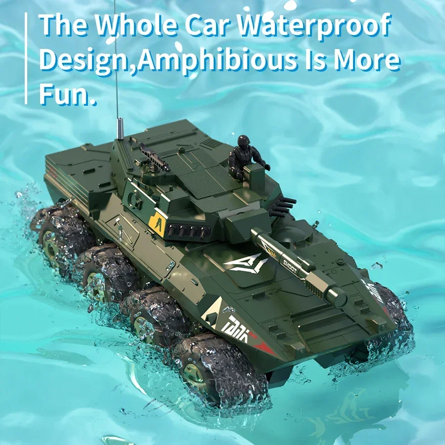 Amphibious RC Tank Model Plastic Toy Car for Kids