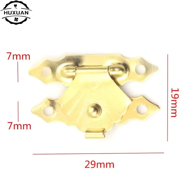 10pcs Jewelry Gift Box Decorative Hasp Latch Mini Antique Iron Sheet Wooden Case Hasp Home Finuture Buckle Clasp Lock No Screws furniture hardware jewelry box hasps decorative latches buckle clamp