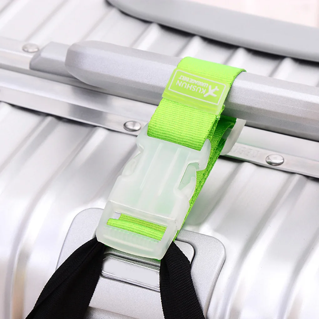 Adjustable Luggage Strap Anti-lost Clip Bag Fixing Travel Nylon Belt Suitcase Bag Hanging Buckle Strap,Orange Yellow