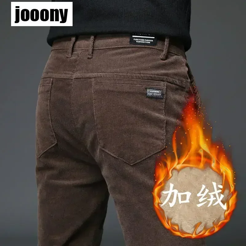 Corduroy Winter Fleece Warm Corduroy Pants Men Thick Casual Business Stretch Velvet Trousers men cotton pants