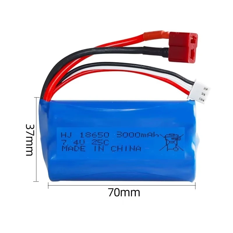 7,4V 3000mAh 18650 Lithium-Akku für Wltoys 10428 /12428/12423 RC Auto Teile 2S 7,4V Akku für Wltoys 144001 A959-B A969-B – Detail 3
