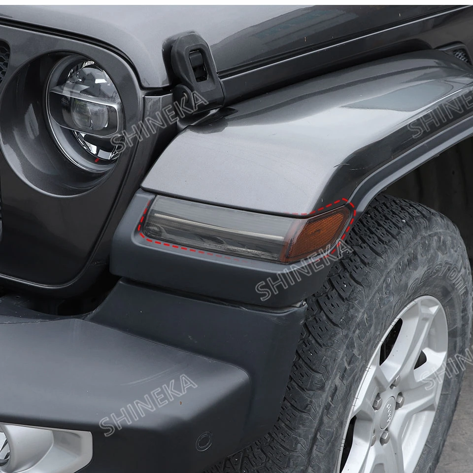 SHINEKA ABS Vorderrad Augenbraue Licht Lampe Dekoration Abdeckung für Jeep Wrangler JL Gladiator JT 2018-2022 Außen Zubehör – Detail 5