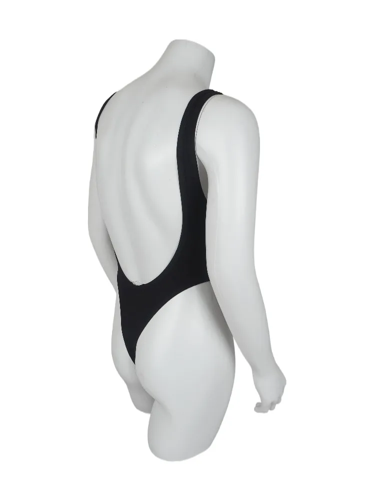 Men's onesie big backless solid color cotton vest sexy temptation New