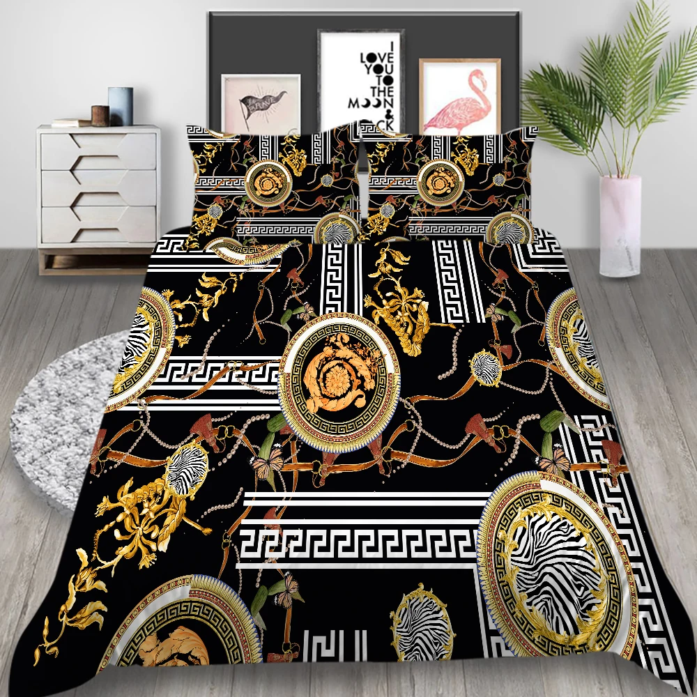 

3D Luxury Classic European Retro Design Duvet Cover Set for Home Kids Adult Bedroom Decoration Gift Quilt Cover with Pillowcase
