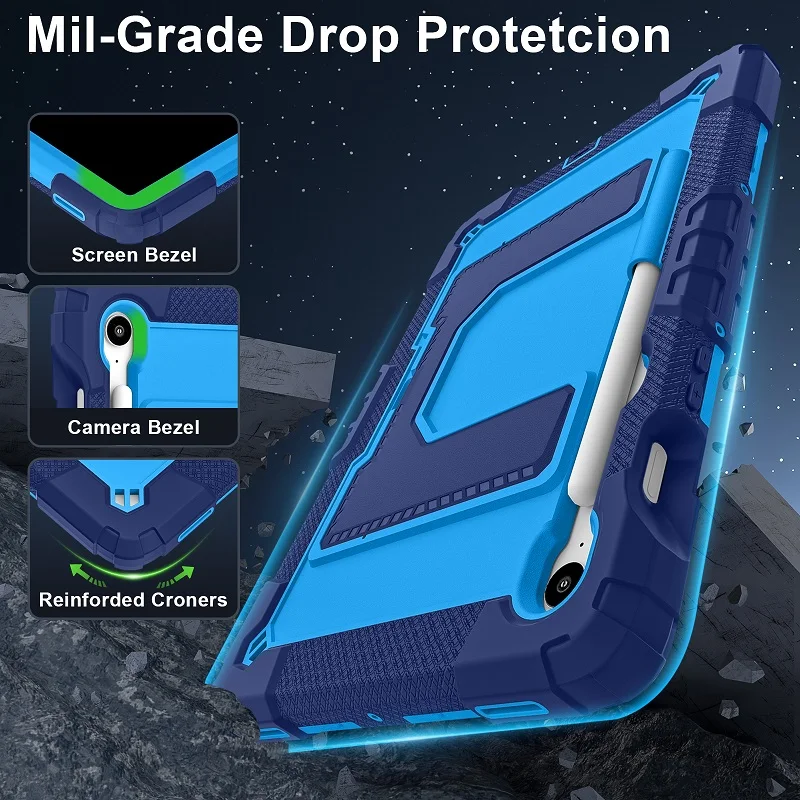 Shockproof Hybrid Tablet Case with Stand and Pen Holder