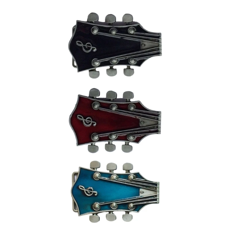 

Vintage Multi-color Enamel Guitar Music Belt Buckle for Adult Unisex