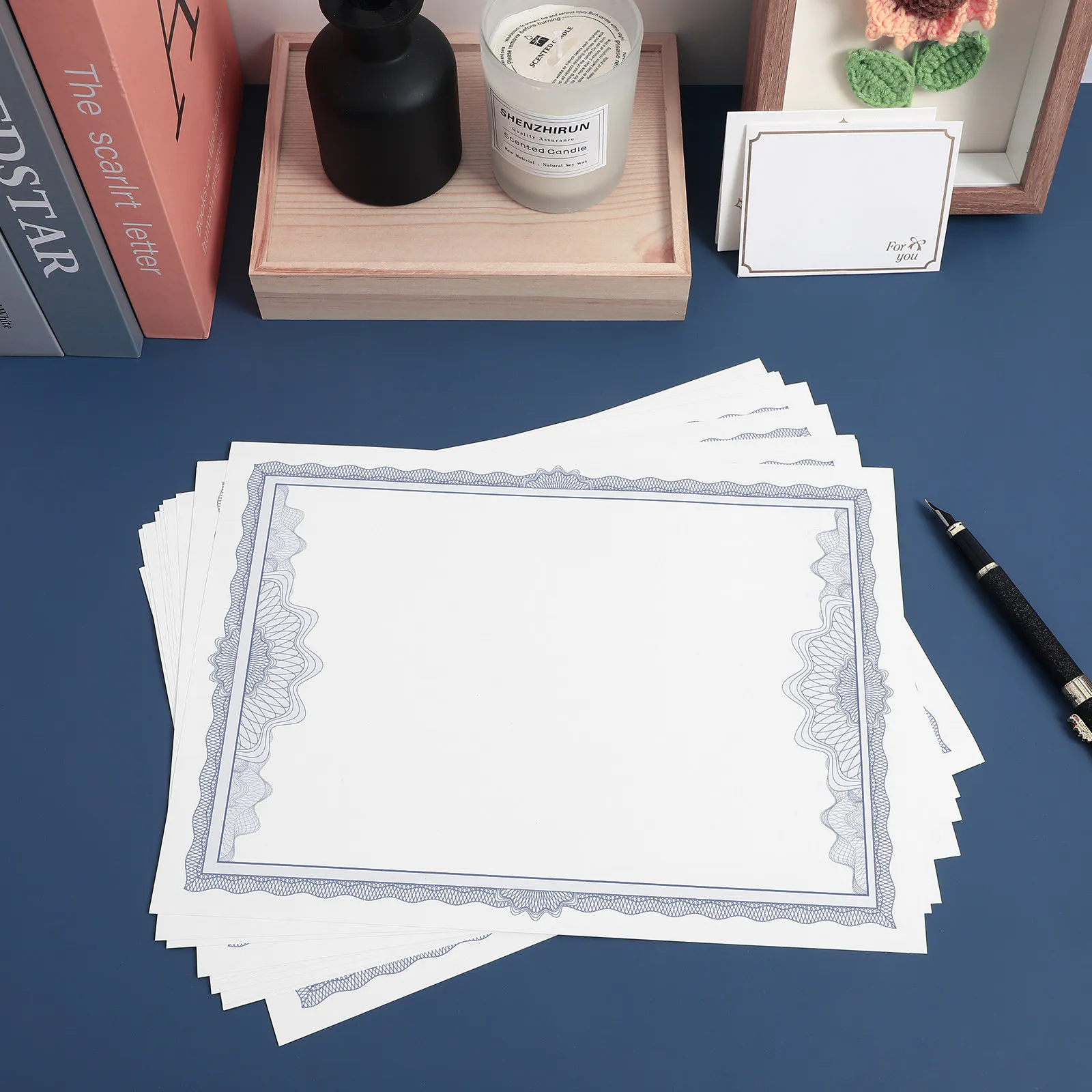 10Pcs 인증서 용지 쓰기 가능 인쇄 가능 빈 인증서 사무실 학업상 디플로마 사용을 위한 내부 A4 시트