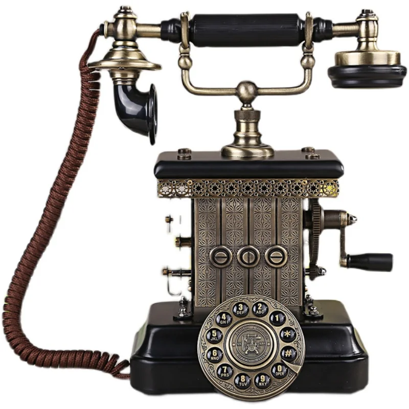 

For1923 Rotating Dial Republic of China Antique Telephone European Court Decoration Household Old Landline