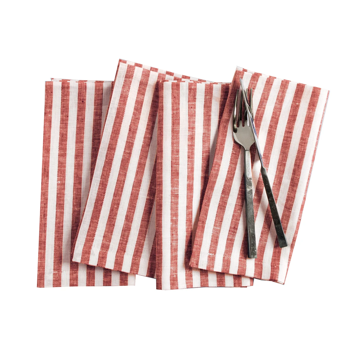 Home100PureLinenStripeNapkinTableRunnerPlacematsHandcraftedFlaxNaturalWhitefor