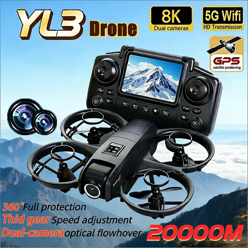 Drone 8K avec caméra HD, stabilisation, jouet pliable pour enfants