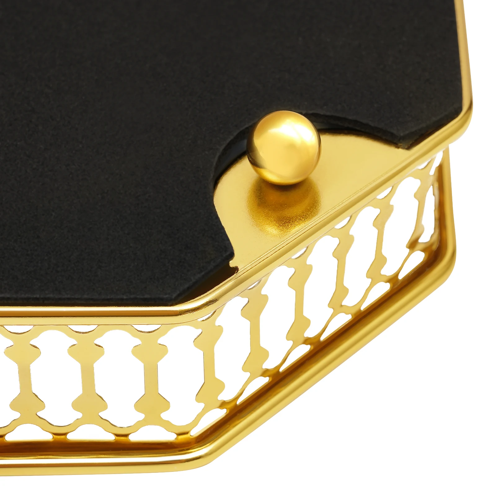 Goldenes Deko-Tablett 35*25*5cm Rechteckiges Desktop-Tablett Serviertablett Schminktablett für Badezimmer Esstische – Detail 12