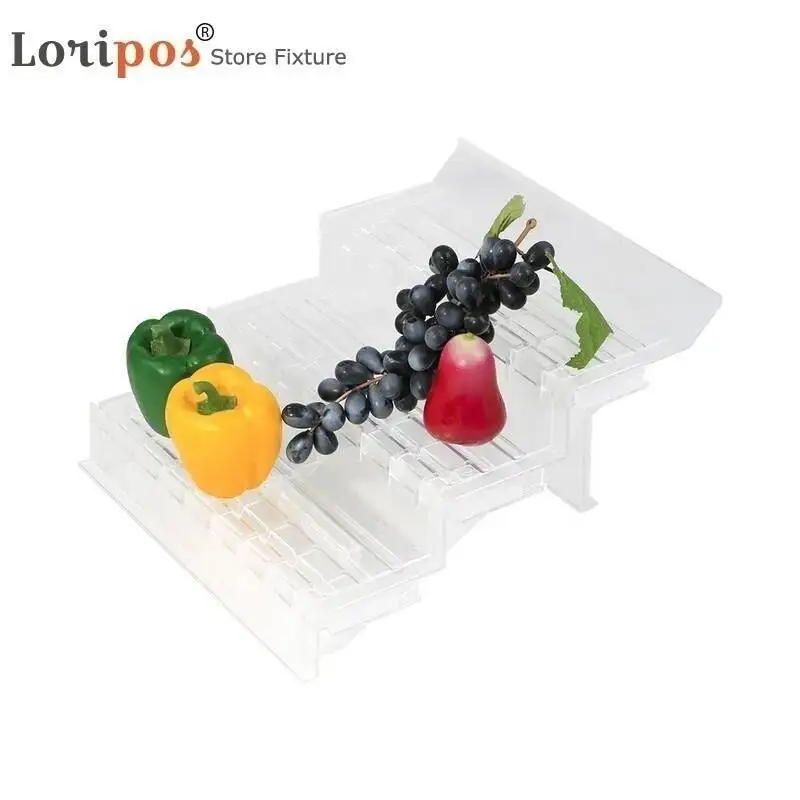 1 stücke Leiter Display-ständer Regal Teiler Rahmen Drei-schicht Waren Display Rack Obst Gemüse Tablett Regal Füllstoff Matte – Detail 6