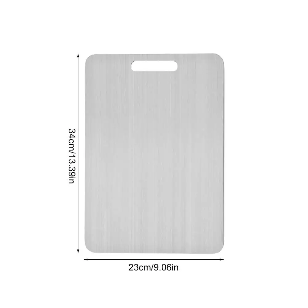 Premium Double-Sided Titanium Cutting Board - Thickened Stainless Steel, Food Grade, Portable for Kitchen, Fruit, and Meat Chopping