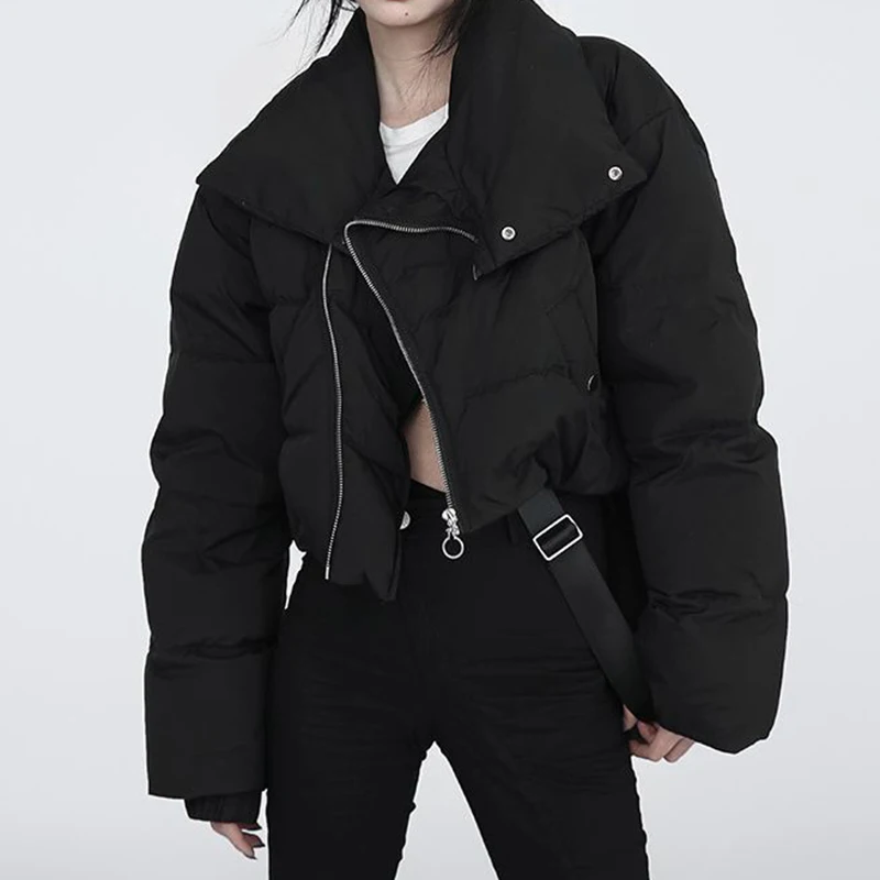 cotton-padded clothes for women  2022 winter short cotton-padded clothes design zipper high collar windproof thickened coat