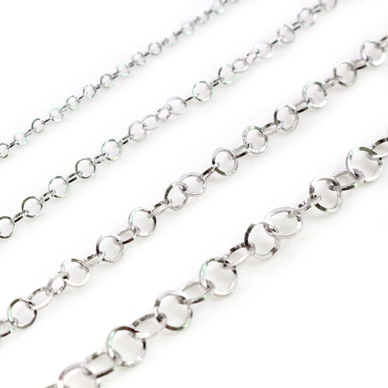 5 Mt/los Edelstahl Polieren Halskette O-Ring Kette Für DIY Schmuck Machen Materialien Handgemachte Liefert