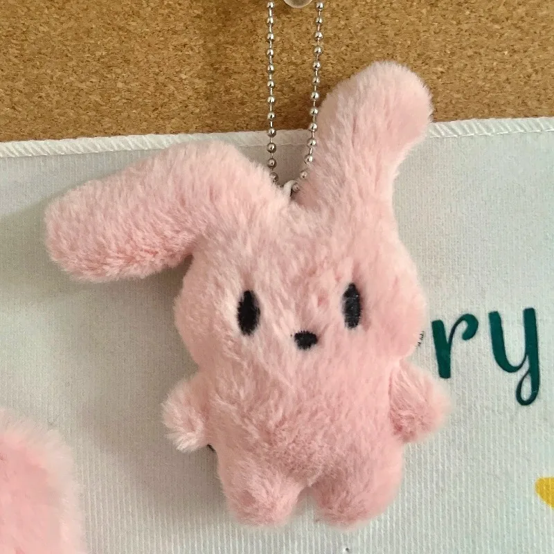 Breloczki Pluszowe Króliczki Okulary 2025 Śliczne Zawieszki do Torebki Różowo-Białe Zwierzęce Łańcuszki Kawaii Prezent dla Ucznia Miękkie Wypchane Zawieszki Akcesoria