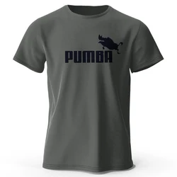 Pumba-Themed Men's Oversized Graphic T-Shirt - 100% Cotton Summer Tee - XXXL (Dark Gray)