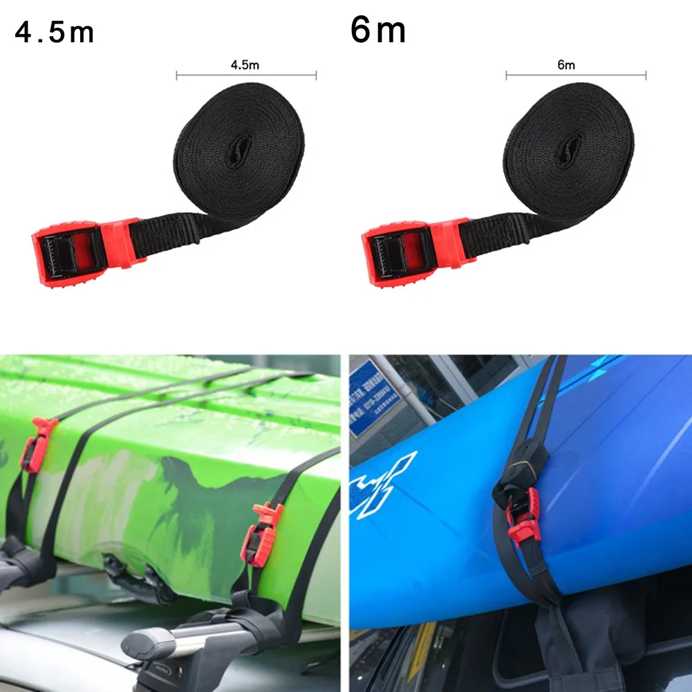 kayak roof rack aluminum alloy strong suction cups mount carrier boat canoe kayak accessories dropship 4.5m/6m Tie Down Roof Rack Straps Pair Silicone Buckle Heavy Duty Kayak Straps Water Sports Kayak Boat Accessories