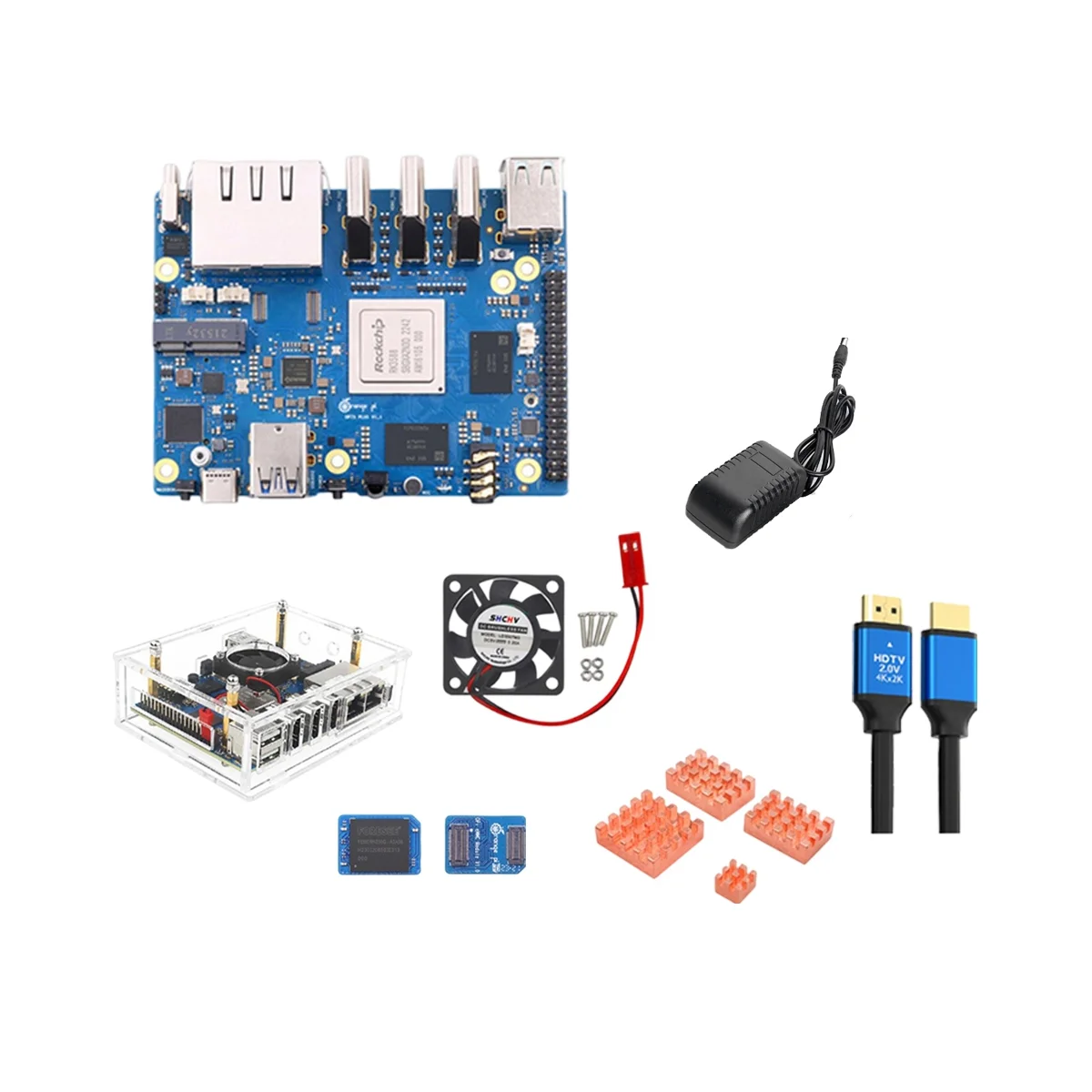 

For Orange Peel 5 Plus 16GBRAM 256GB Emmc Module RK3588 Octa-Core Support 8K Video 2.5G WiFi6 Module Accessories EU Plug