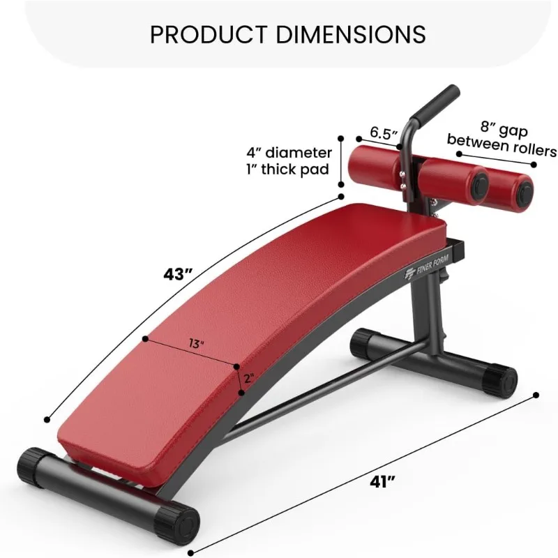 Finer Form Gym-Quality Sit Up Bench with Reverse Crunch Handle-Solid Ab Workout Equipment for Your Home Gym.