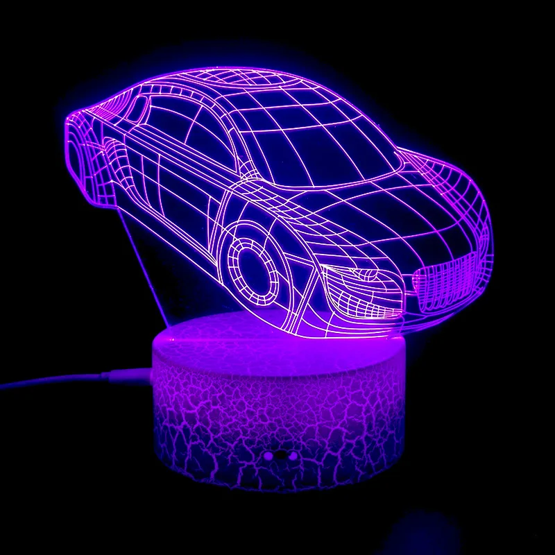 

Nighdn Racing Car Night Lamp 7 Color Changing 3D Visual Illusion LED Lamp for Kids CarToy Birthday Gift Nightlight Room Decor