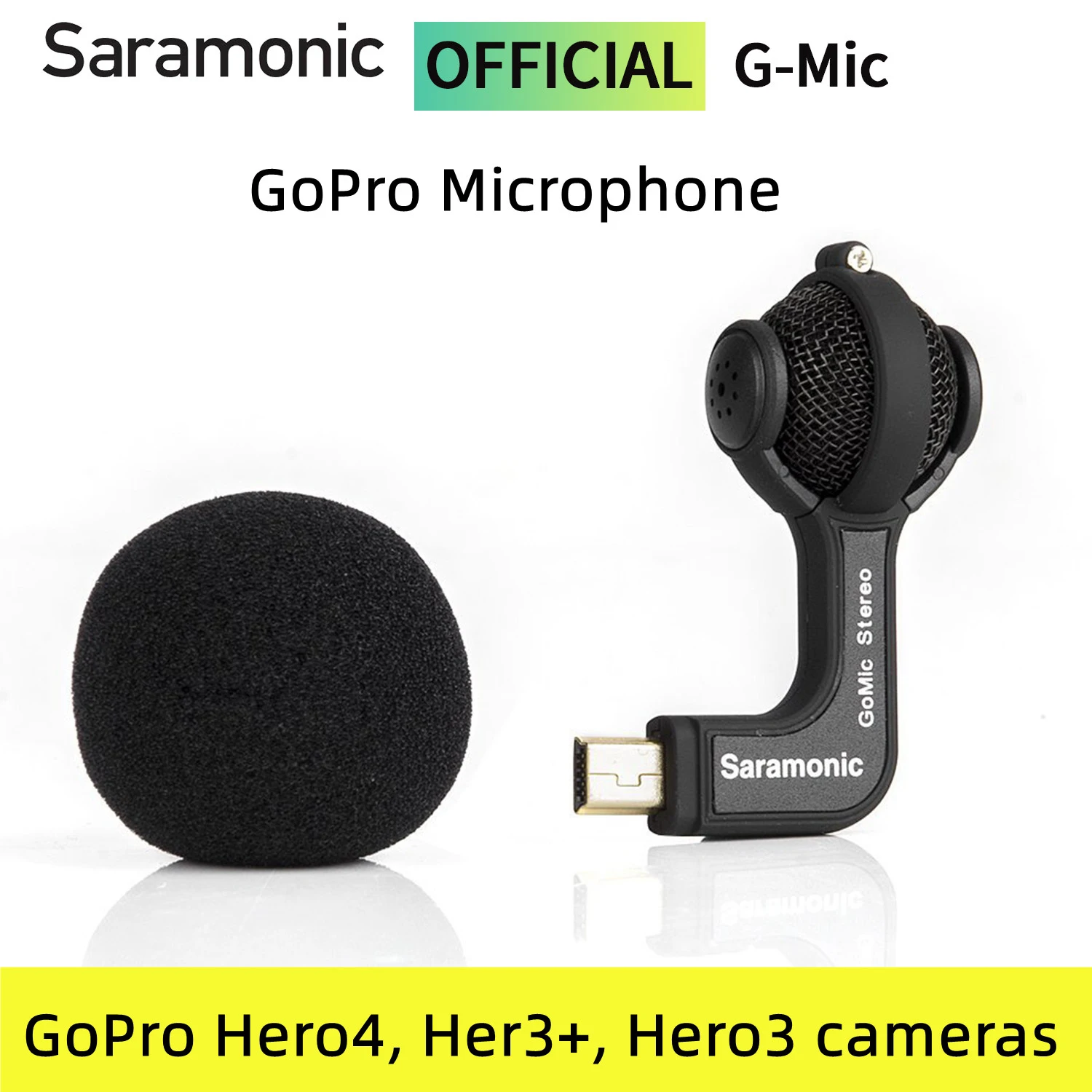 

Saramonic G-Mic Mini GoPro Condenser Microphone for GoPro Hero4 Her3+ Hero3 Cameras Plug and Play Streaming Youtube Blogger