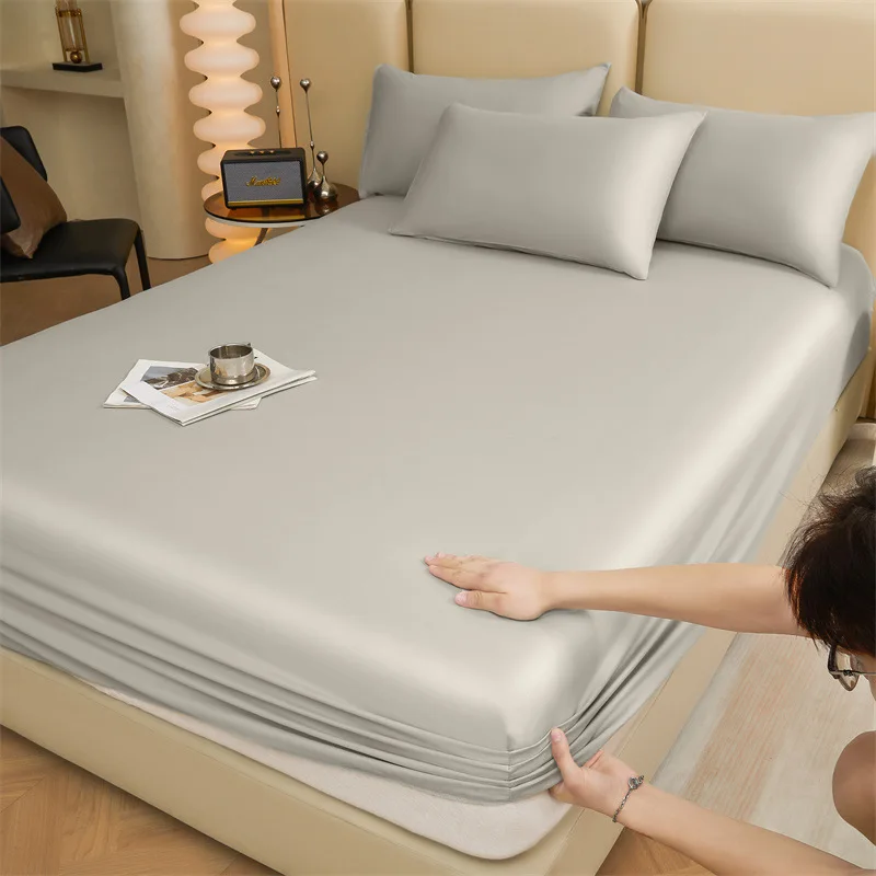 

New Baby-Grade Pure Cotton Solid Color Cotton Bedspread Dust-Proof All-Inclusive Fitted Sheet