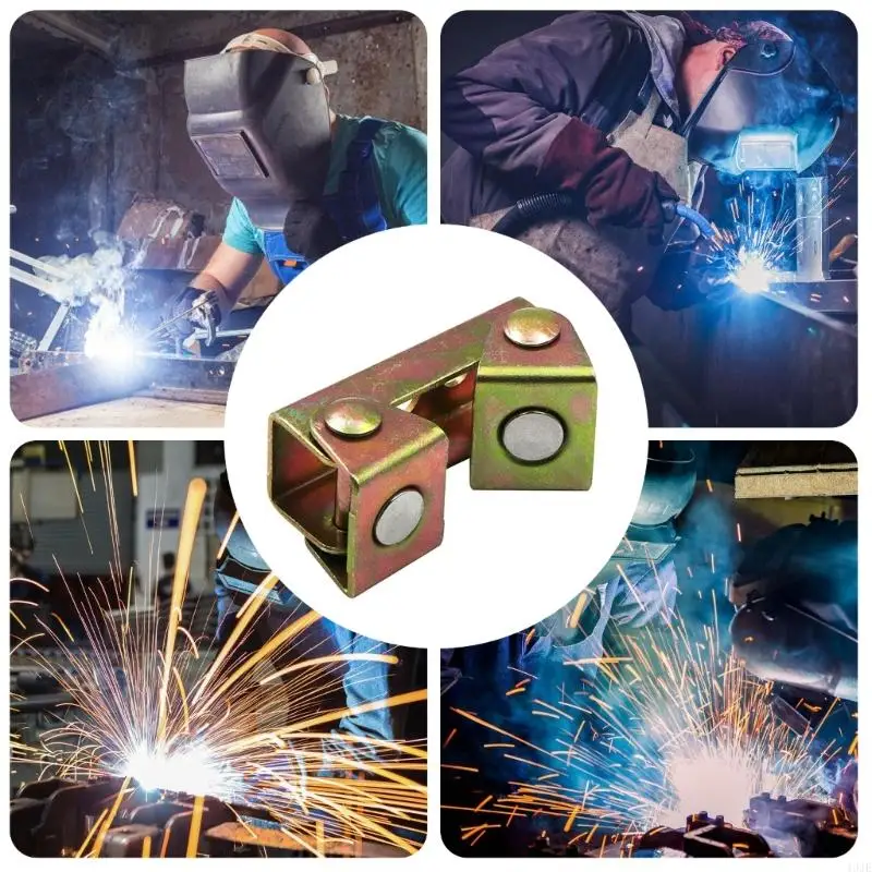 40JE 4Pcs Sturdy V Type Welding Clamps Adjustable For Precise Metal Works
