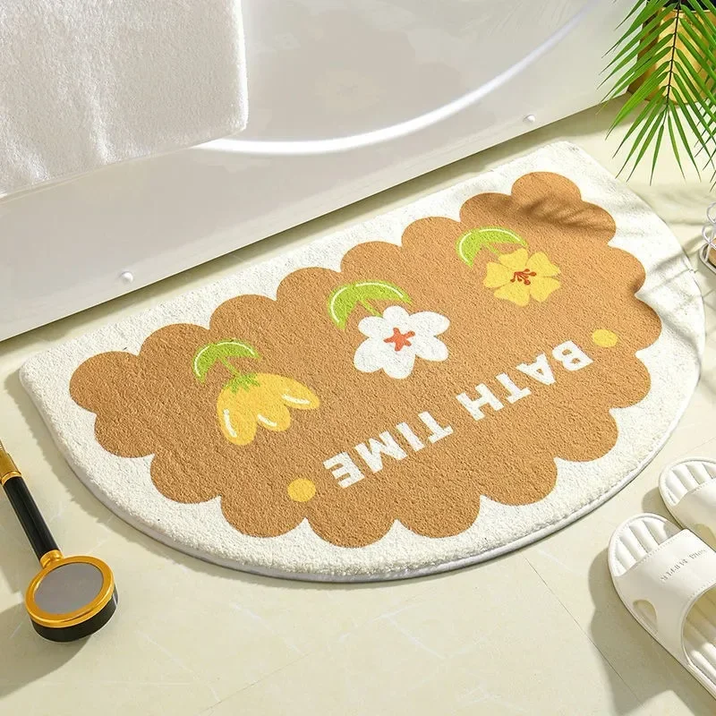 Floor Mat Cute Flower Bathroom Absorbent Foot Mat Household Toilet Entrance Bathroom Carpet Entrance 발매트