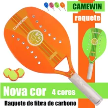 Hot sale Camewin professional beach tennis racket carbon fiber EVA stretch beach racket with beach ball
