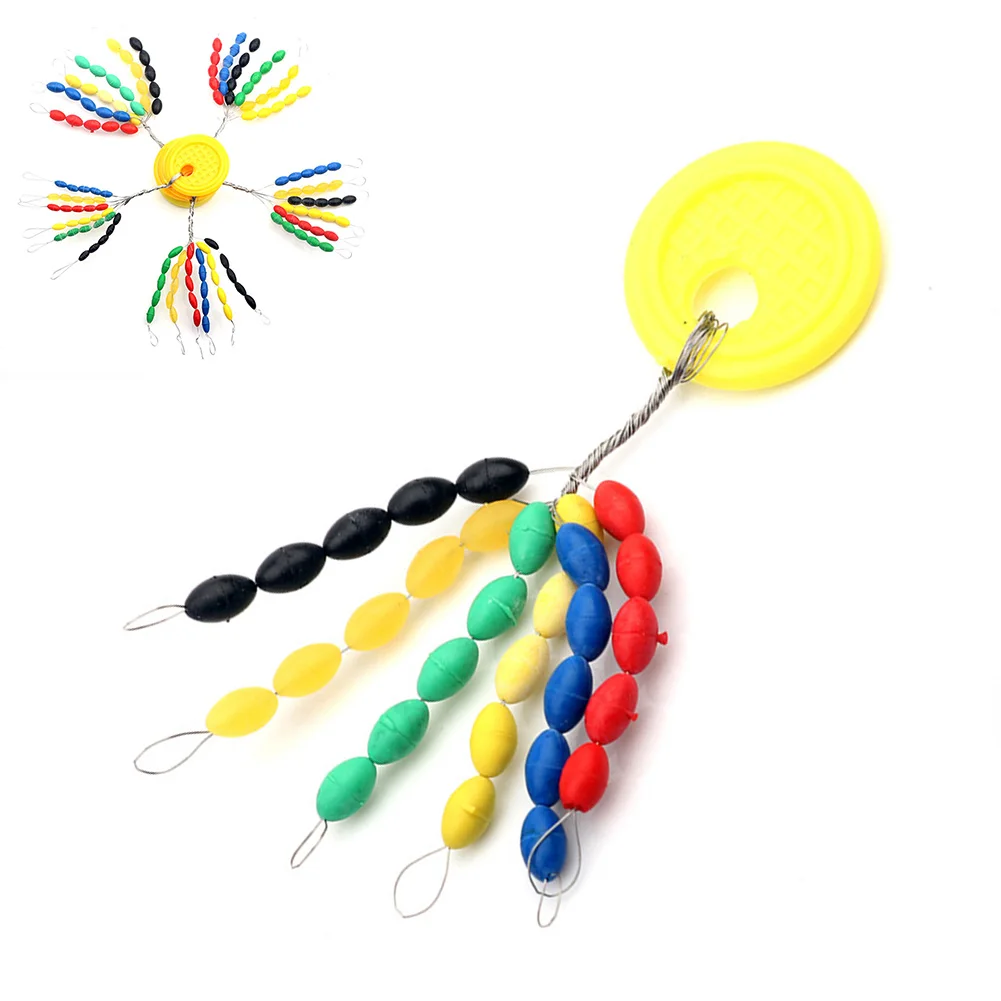 150Pcs Colorful Fishing Bobber, Fishing Line Plug Float, Multicolor Float  Stopper, Float Stops Connector, Oval Space Beans Fishing Accessories(SS)
