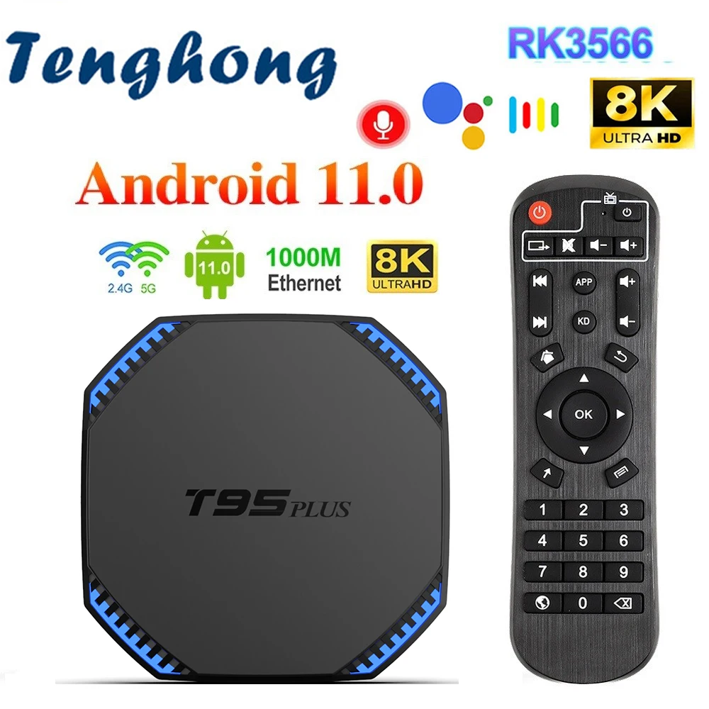 

Smart TV T95 Plus TV Box Android 11 8GB RAM 64GB Rockchip RK3566 Support 4K Wifi 1000M LAN 4GB 32GB Media Player Set Top TVBOX