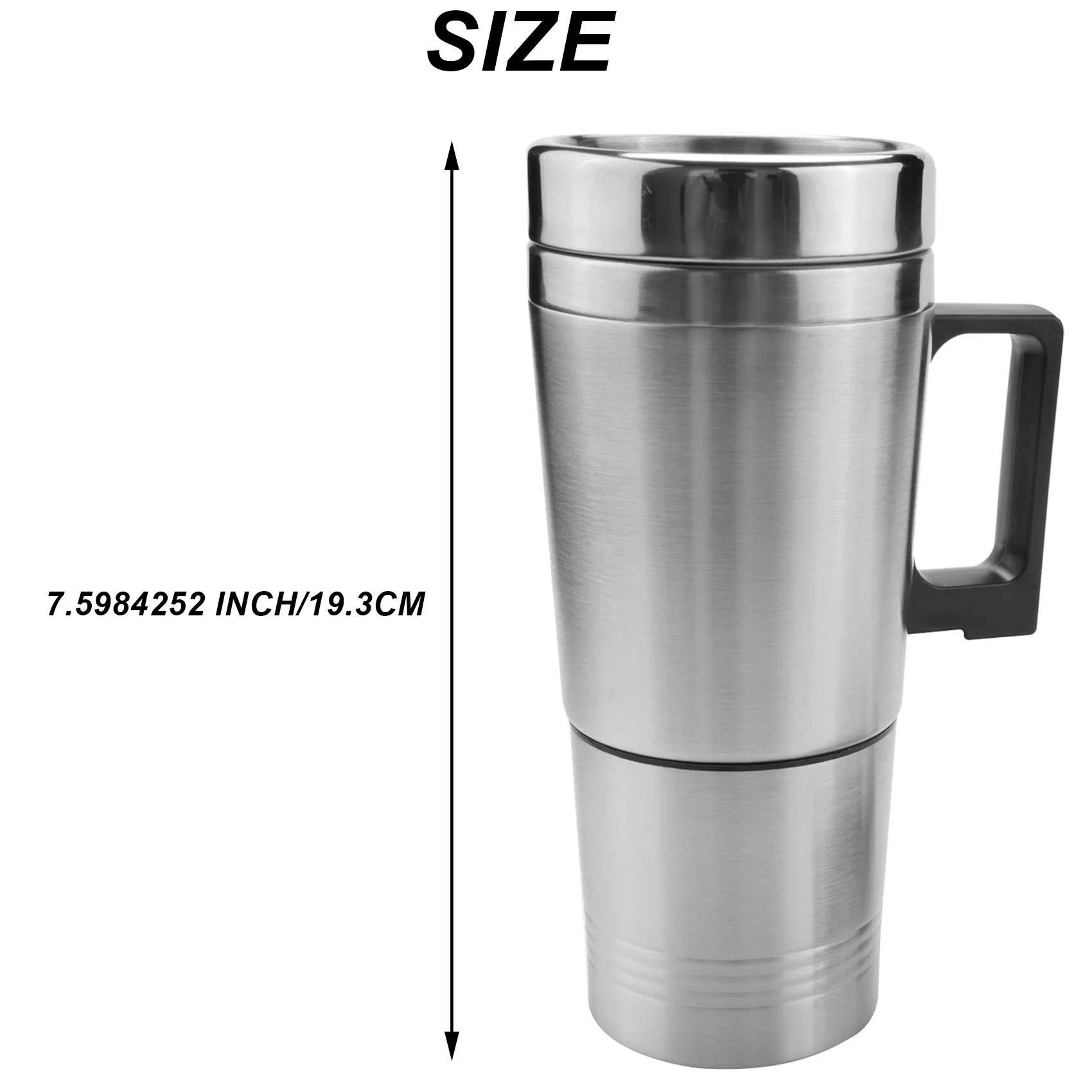 차량용 가열 주전자, 간편한 12V 300ml 휴대용 차량용 커피 메이커 티포트 차량용 가열 컵 뚜껑 포함 야외용 물병 전기
