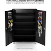 Upgraded Wide & Deep Garage Storage Cabinet, Metal Storage Cabinet with Pegboards, Wheels, Locking Doors and Adjustable Shelves 4