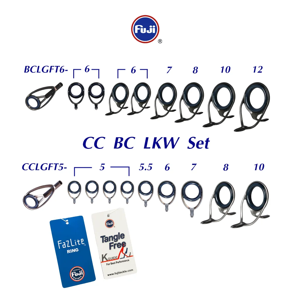 Original Fuji guide set Double feet LKW Fazlige Ring Cast for Jigging ...