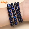 Dark Blue Tiger Eye Bracelet Stone Beads Bangle Gift for Lover Charm Accessories Pulseras Anime Bracelet on Hand Gift Jewelry 5