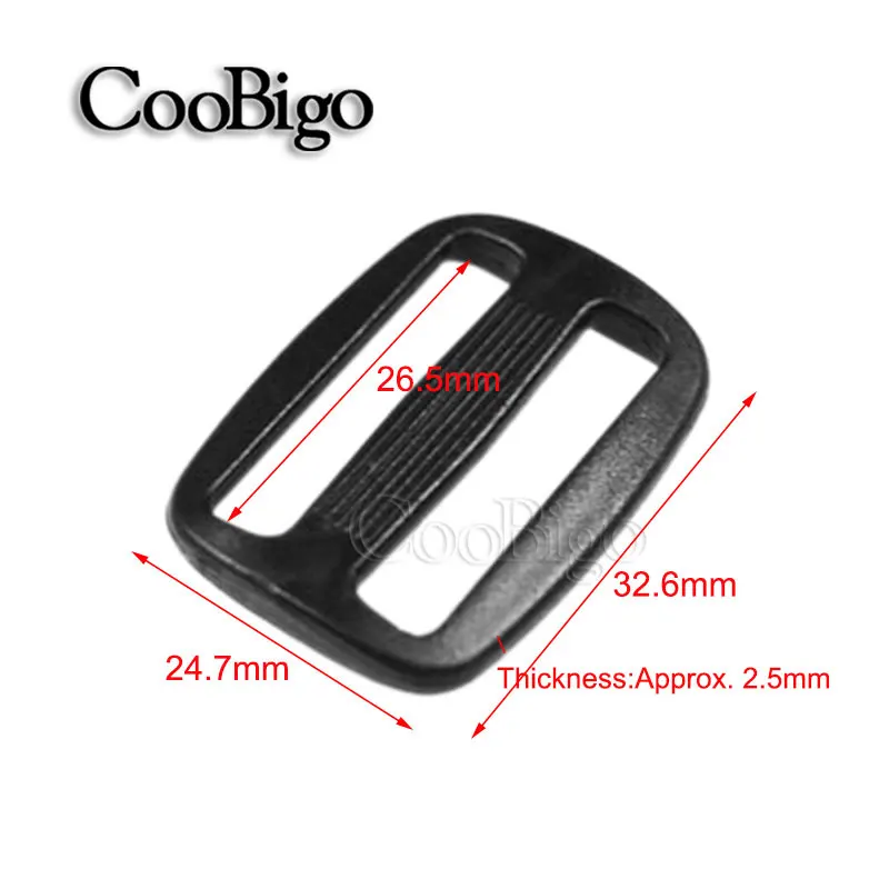 Set of 5 Adjustable Tri-Glide Slider Buckles for Pet Collars and Outdoor Gear