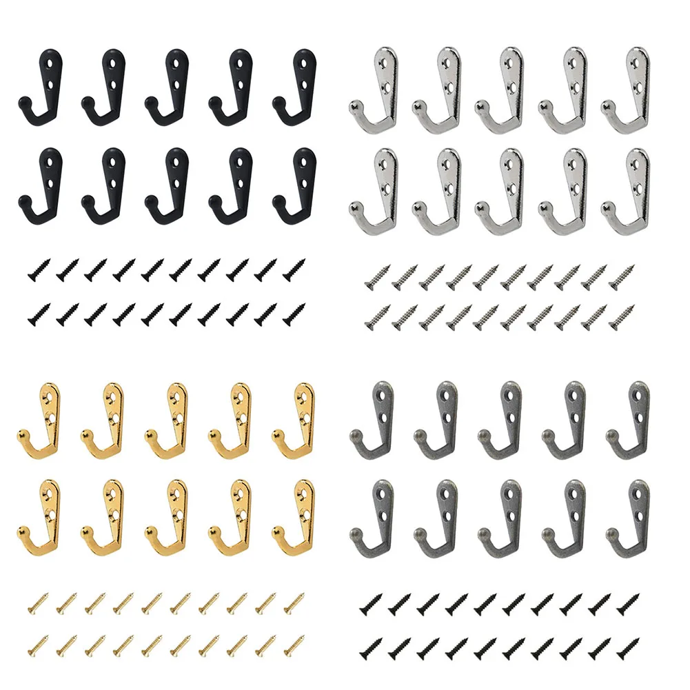 Wall Mount Hooks 10PCS Retro Wall Hooks Hangers Door Wall Mounted Coat Hooks With Screws Suction Heavy Load Rack For Kitchen Bathroom Accessories