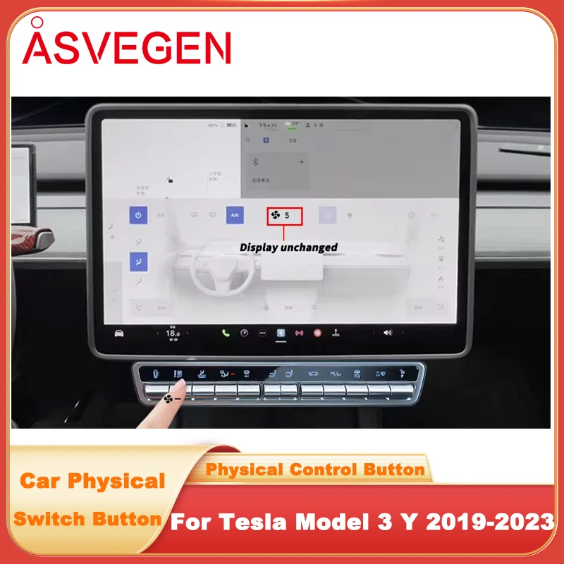 

For Tesla Model 3 Y 2019-2023 Car Physical Control Button Air Conditioning Panel Switch Center Screen Control Wiper,Mirror,Door