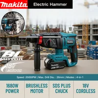 Marteau perforateur rotatif Makita DHR242 18V d'origine, faible vibration, 13,5 m/s², fonctionnement confortable pour les longues sessions de perçage 1