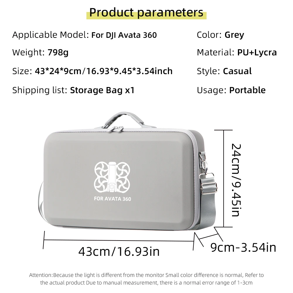 ตัวเลือกสินค้า กระเป๋าใส่โดรนกันกระแทก ป้องกันฝุ่น สำหรับ DJI Avata 360 RC 2