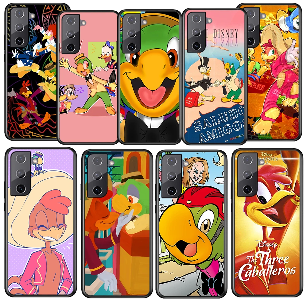 Disney Cartoon The Three Caballeros Per Samsung Galaxy S22 S21 S20 Ultra Pro Lite S10 5G S10E S9 Plus Cover Nera Per Telefono