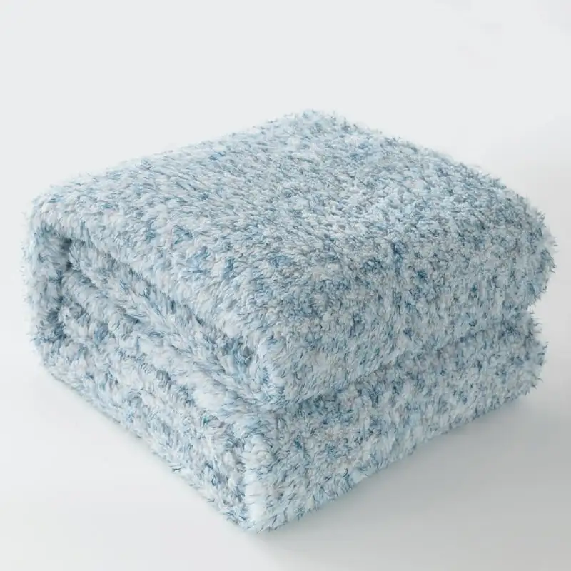 

Sherpa Blanket, 100% Polyester, 72" x 90", Twin/Full, Gray & Tonal, Machine Washable