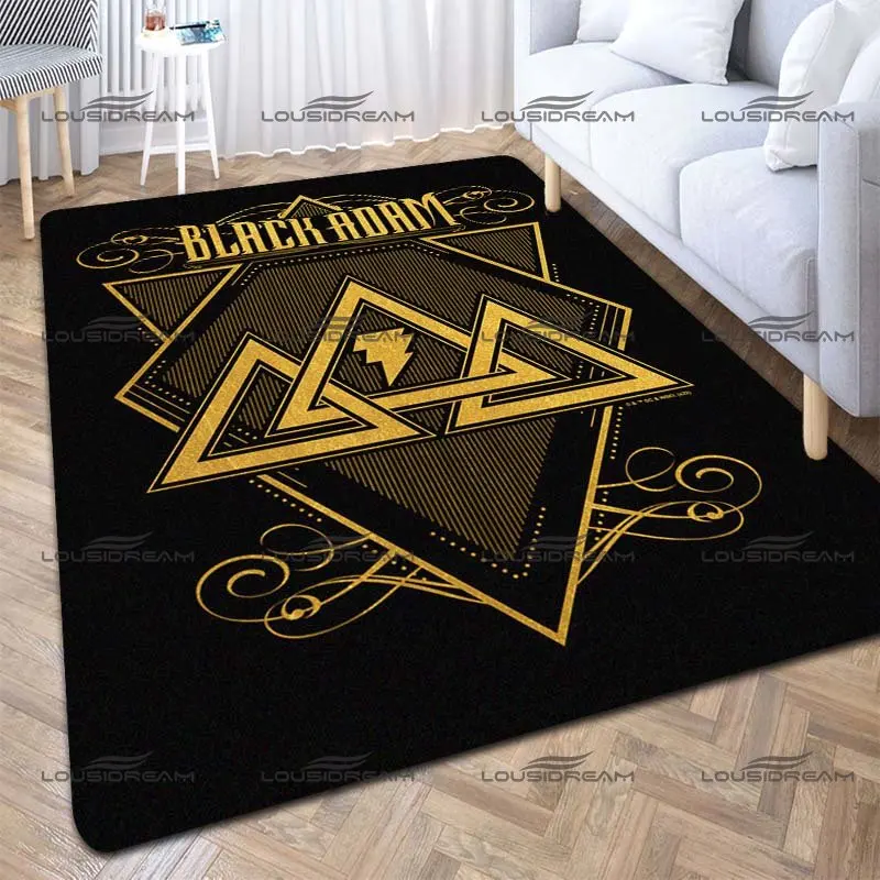 

Yellow Thunderian Logo Carpet Blackadam Living Room Decorative Rug Children's Bedroom Floor Pad Sofa Decorative Cushion Door Pad